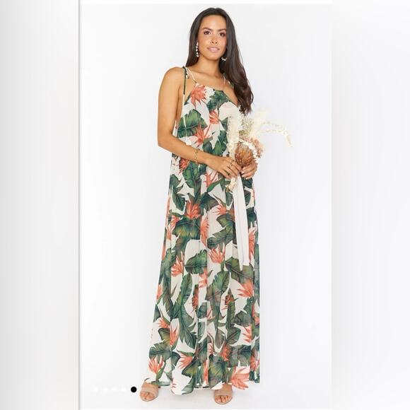 Show Me Your MuMu Rochester Maxi Dress XXS NWT Tropical bridesmaid sheer flowing - Picture 5 of 5